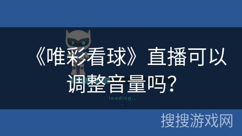《唯彩看球》直播可以调整音量吗? 《唯彩看球》直播可以调整音量吗?