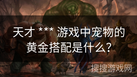 天才 *** 游戏中宠物的黄金搭配是什么? 天才 *** 游戏中宠物的黄金搭配是什么?