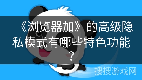 《浏览器加》的高级隐私模式有哪些特色功能? 《浏览器加》的高级隐私模式有哪些特色功能?