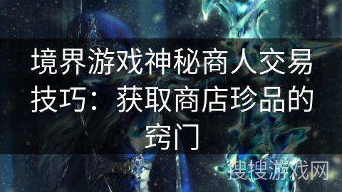 境界游戏神秘商人交易技巧:获取商店珍品的窍门 境界游戏神秘商人交易技巧:获取商店珍品的窍门