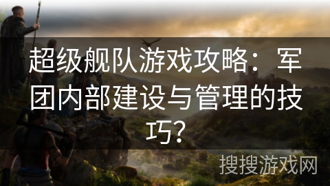 超级舰队游戏攻略:军团内部建设与管理的技巧? 超级舰队游戏攻略:军团内部建设与管理的技巧?