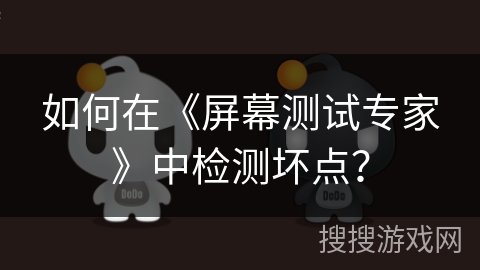 如何在《屏幕测试专家》中检测坏点? 如何在《屏幕测试专家》中检测坏点?