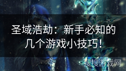 圣域浩劫:新手必知的几个游戏小技巧! 圣域浩劫:新手必知的几个游戏小技巧!