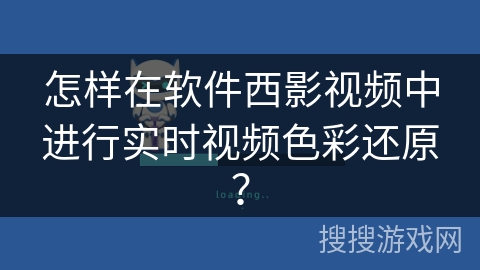 怎样在软件西影视频中进行实时视频色彩还原? 怎样在软件西影视频中进行实时视频色彩还原?
