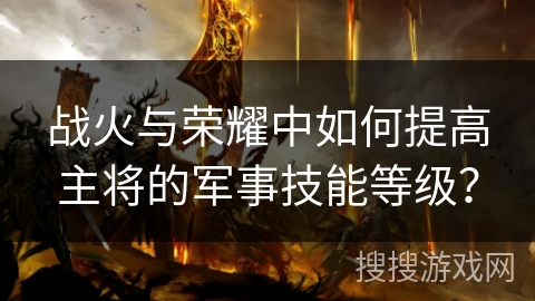 战火与荣耀中如何提高主将的军事技能等级？
