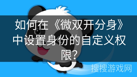 如何在《微双开分身》中设置身份的自定义权限? 如何在《微双开分身》中设置身份的自定义权限?