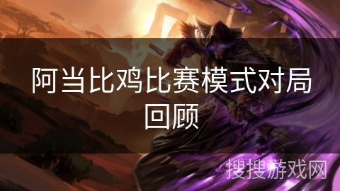 阿当比鸡比赛模式对局回顾