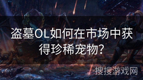 盗墓OL如何在市场中获得珍稀宠物？