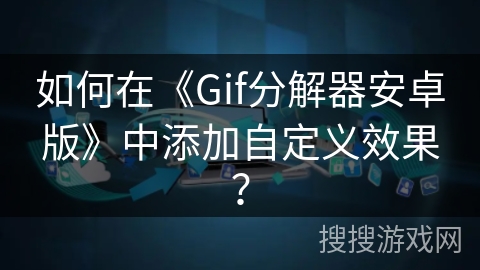 如何在《Gif分解器安卓版》中添加自定义效果？