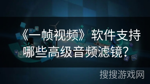 《一帧视频》软件支持哪些高级音频滤镜？