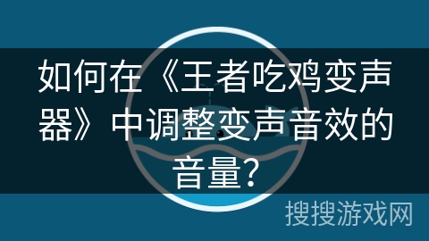 如何在《王者吃鸡变声器》中调整变声音效的音量？