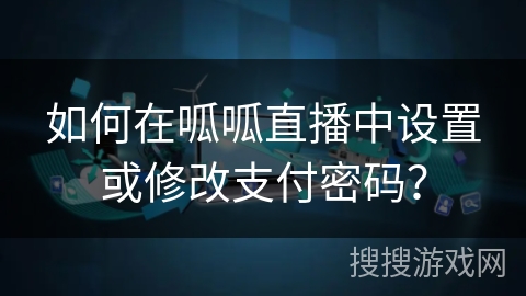 如何在呱呱直播中设置或修改支付密码？