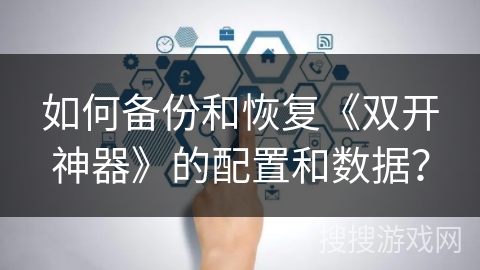 如何备份和恢复《双开神器》的配置和数据？