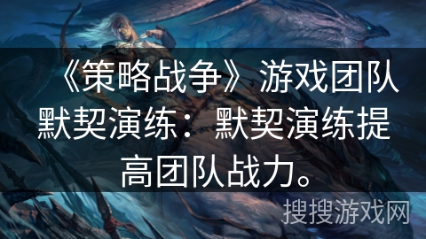 《策略战争》游戏团队默契演练：默契演练提高团队战力。