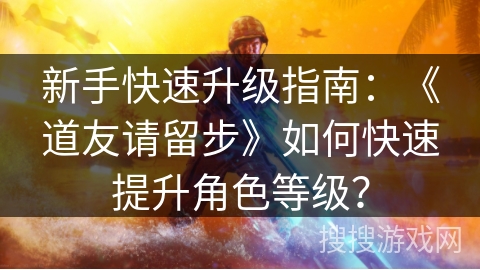 新手快速升级指南：《道友请留步》如何快速提升角色等级？