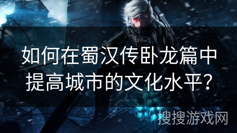 如何在蜀汉传卧龙篇中提高城市的文化水平？