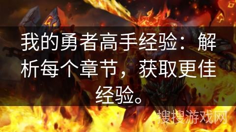 我的勇者高手经验：解析每个章节，获取更佳经验。