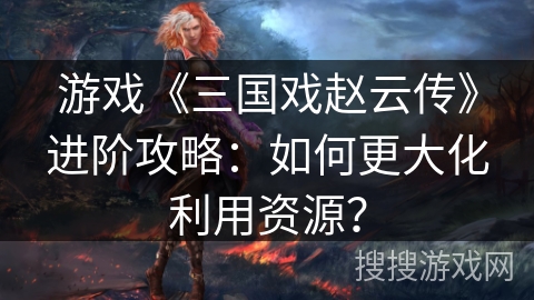 游戏《三国戏赵云传》进阶攻略：如何更大化利用资源？