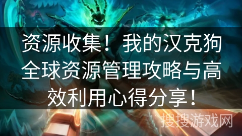 资源收集！我的汉克狗全球资源管理攻略与高效利用心得分享！