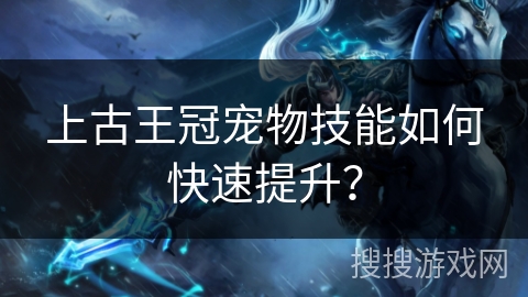 上古王冠宠物技能如何快速提升？