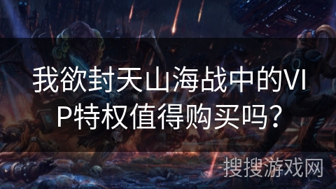 我欲封天山海战中的VIP特权值得购买吗？