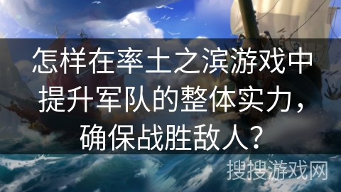 怎样在率土之滨游戏中提升军队的整体实力，确保战胜敌人？