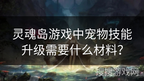灵魂岛游戏中宠物技能升级需要什么材料？