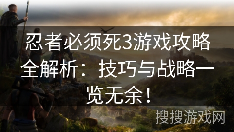 忍者必须死3游戏攻略全解析：技巧与战略一览无余！