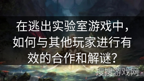 在逃出实验室游戏中，如何与其他玩家进行有效的合作和解谜？