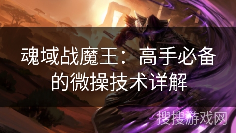 魂域战魔王：高手必备的微操技术详解