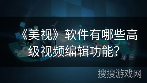 《美视》软件有哪些高级视频编辑功能？