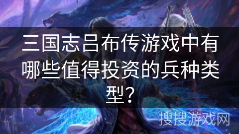 三国志吕布传游戏中有哪些值得投资的兵种类型？