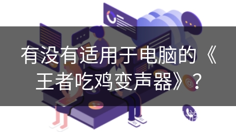 有没有适用于电脑的《王者吃鸡变声器》？