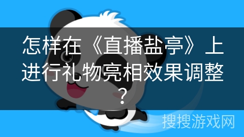 怎样在《直播盐亭》上进行礼物亮相效果调整？