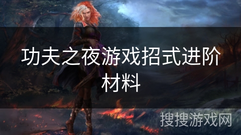 功夫之夜游戏招式进阶材料