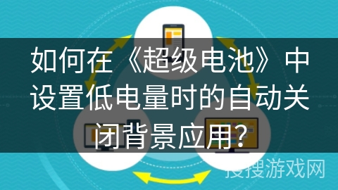 如何在《超级电池》中设置低电量时的自动关闭背景应用？