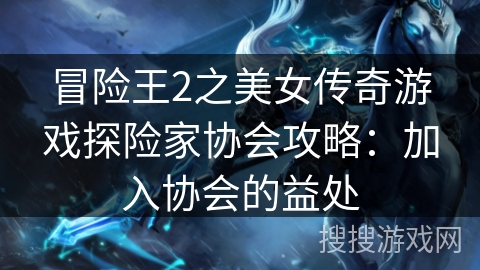 冒险王2之美女传奇游戏探险家协会攻略:加入协会的益处 冒险王2之美女传奇游戏探险家协会攻略:加入协会的益处