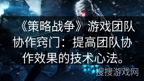《策略战争》游戏团队协作窍门：提高团队协作效果的技术心法。