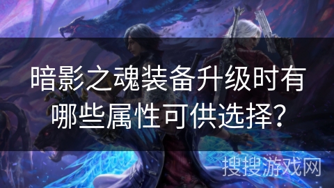 暗影之魂装备升级时有哪些属性可供选择？