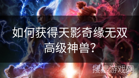 如何获得天影奇缘无双高级神兽？