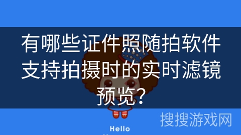 有哪些证件照随拍软件支持拍摄时的实时滤镜预览? 有哪些证件照随拍软件支持拍摄时的实时滤镜预览?