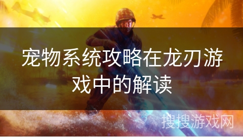 宠物系统攻略在龙刃游戏中的解读 宠物系统攻略在龙刃游戏中的解读