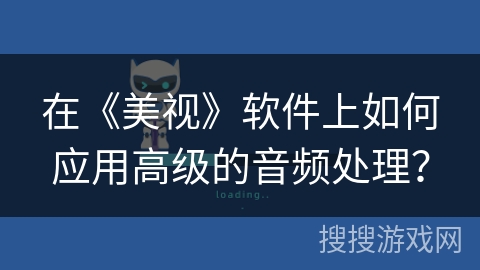 在《美视》软件上如何应用高级的音频处理? 在《美视》软件上如何应用高级的音频处理?