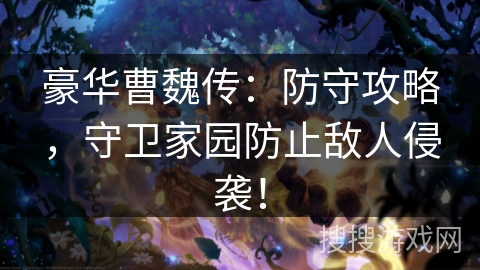 豪华曹魏传:防守攻略,守卫家园防止敌人侵袭! 豪华曹魏传:防守攻略,守卫家园防止敌人侵袭!