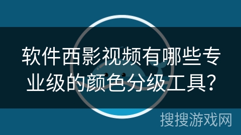 软件西影视频有哪些专业级的颜色分级工具？