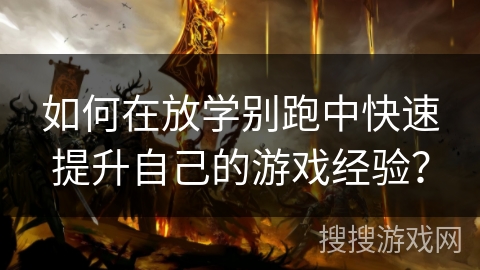 如何在放学别跑中快速提升自己的游戏经验? 如何在放学别跑中快速提升自己的游戏经验?