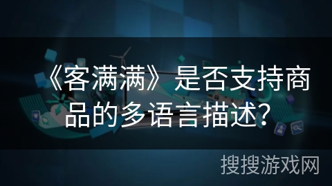 《客满满》是否支持商品的多语言描述? 《客满满》是否支持商品的多语言描述?