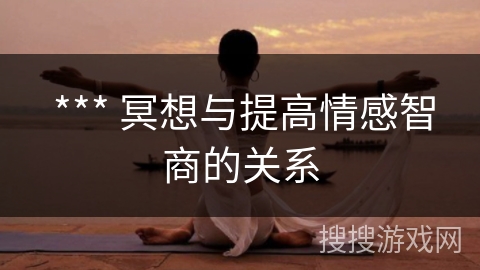  *** 冥想与提高情感智商的关系