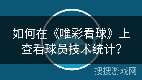 如何在《唯彩看球》上查看球员技术统计？