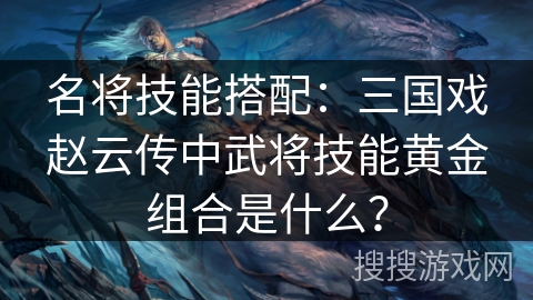 名将技能搭配：三国戏赵云传中武将技能黄金组合是什么？